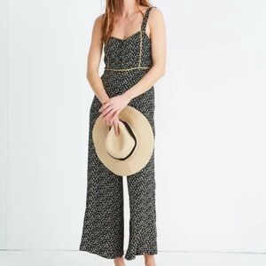 Madewell Size 10 Floral Black Jumpsuit